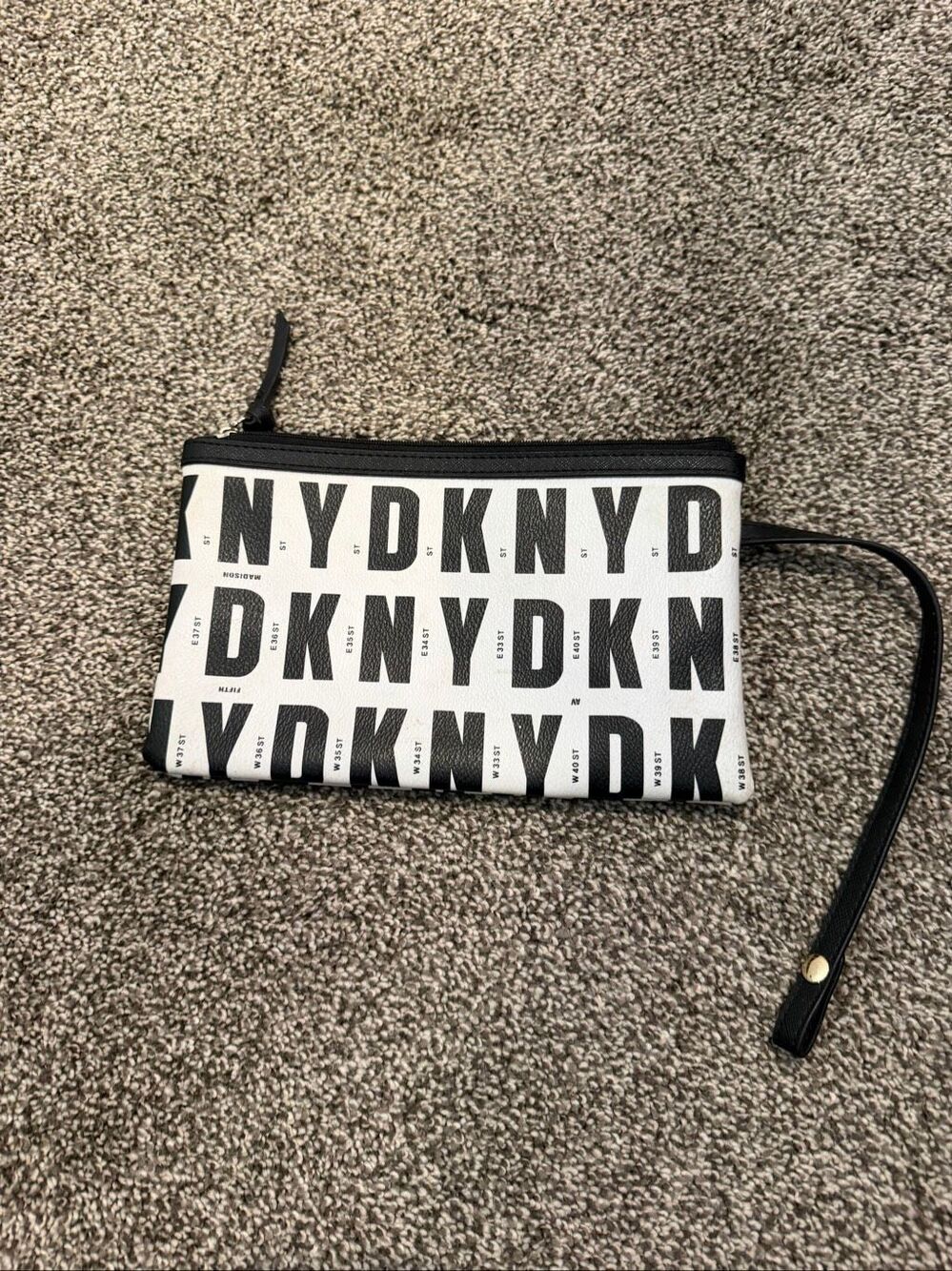 DKNY Logo Print Clutch Bag